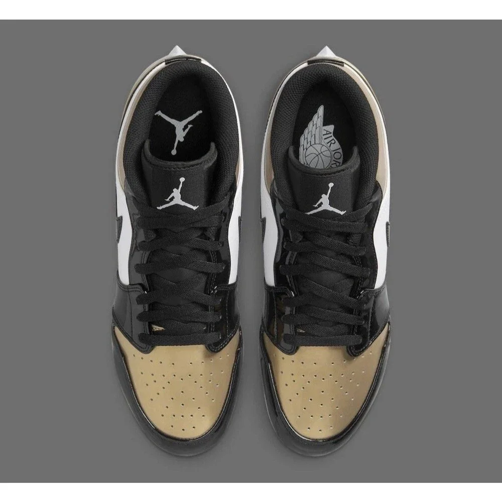Nike Jordan 1 Low TD Football cleat FJ6245-701 Metallic Gold Black White size 12